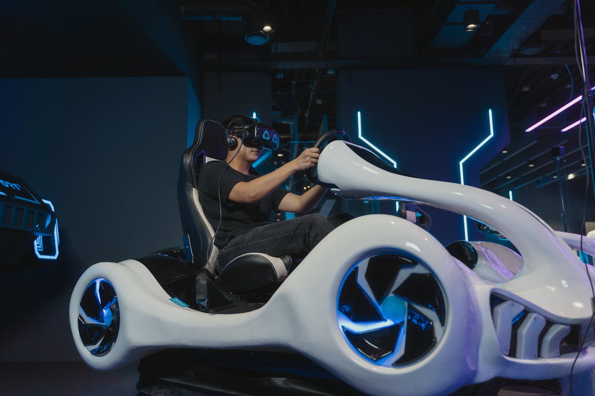 Tourists Enjoying immersive VR experience and classic arcade games inside a lively indoor gaming zone in Goa