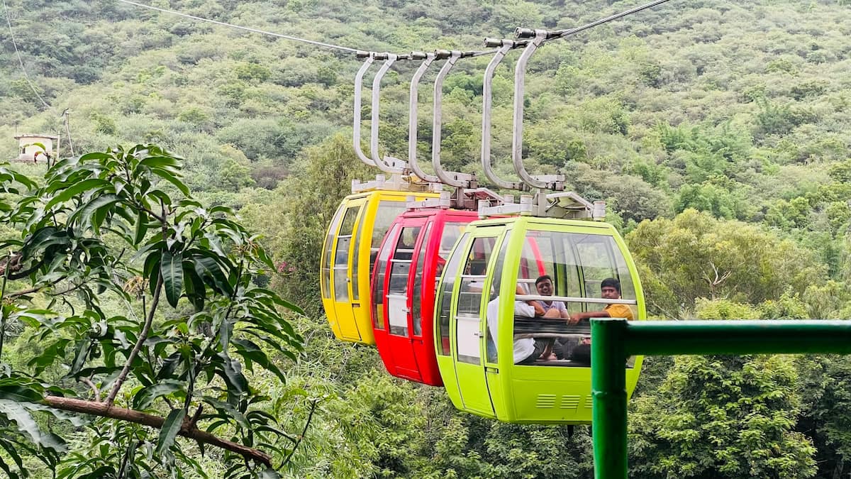 Cable car view from Karni Mata Ropeway